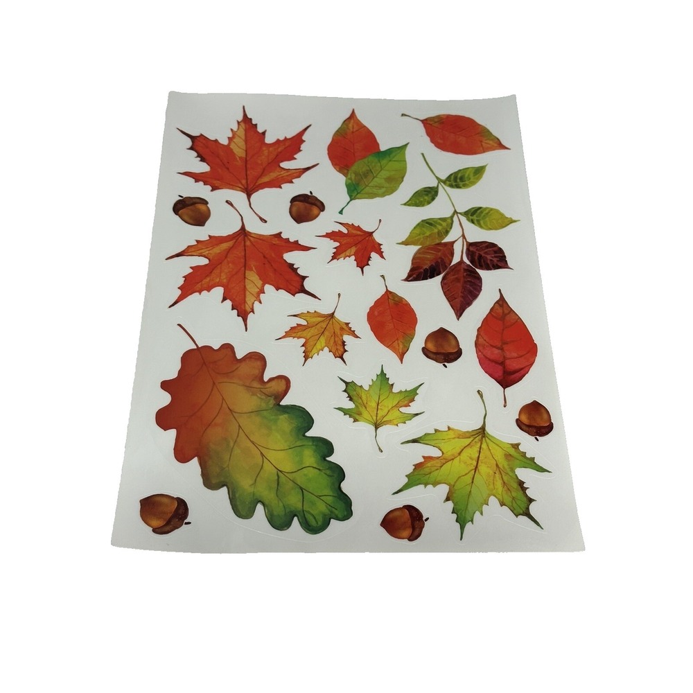 New‎ Fall Leaves Craft Stickers Autumn Foliage Acorns Scrapbooking Decals